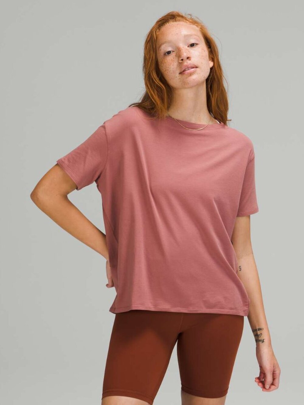 Lululemon Back In Action Short Sleeve *SM FLAW - 8/10 Spiced Chai